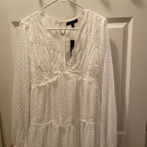 Lulus Free flowing off white Dress with long cuffed sleeves